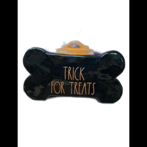 Rae Dunn "Tricks For Treats" Dog Treat Canister